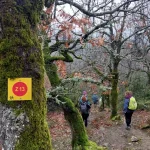 Ίδιος μονοπάτι, άλλη στιγμή. Μέλη της ομάδας προχωρούν στο μονοπάτι μέσα στην ομίχλη, σε χειμερινές συνθήκες