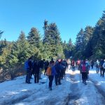 Η ομάδα στο μονοπάτι από τον Επτάστομο προς την Αγοριανή